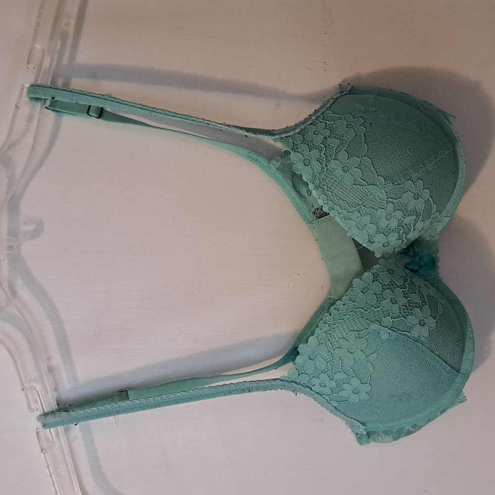 32C Bright Light Blue Aerie Nina Lace Push-up Bra